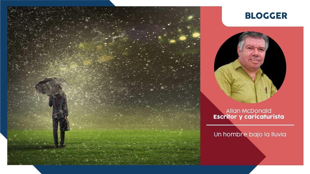 Imagen de Un hombre bajo la lluvia