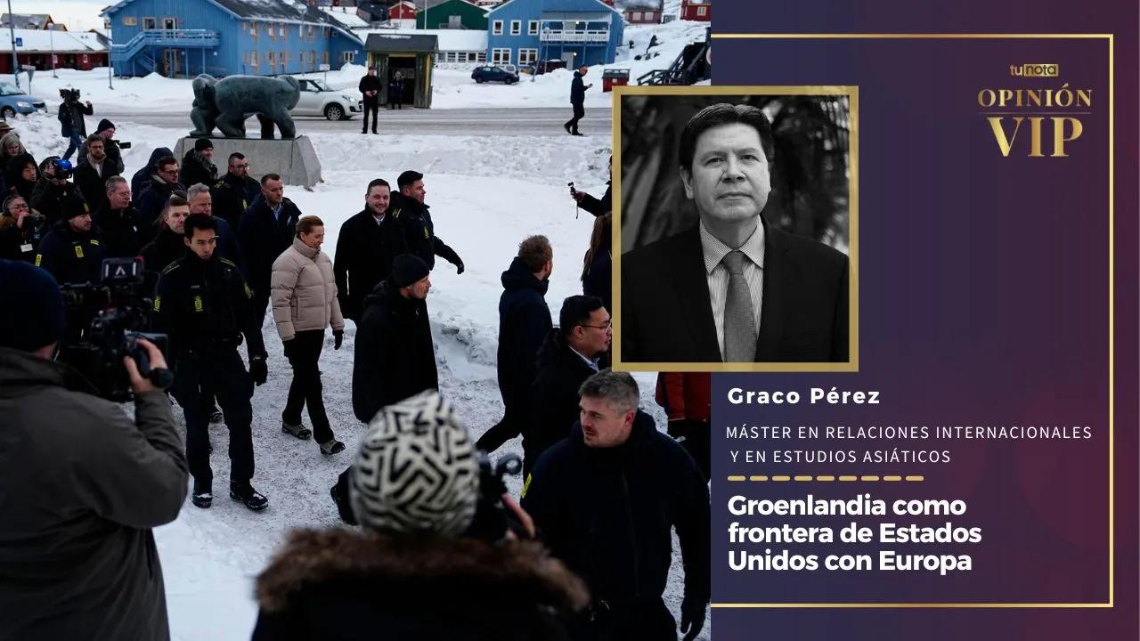 Imagen de Groenlandia como frontera de Estados Unidos con Europa