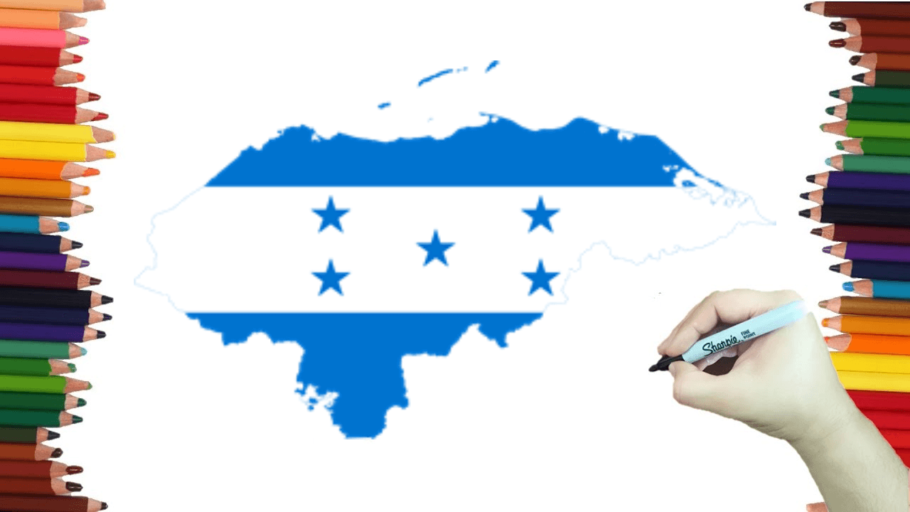 Mapa de Honduras para dibujar con sus departamentos y cabeceras respectivas