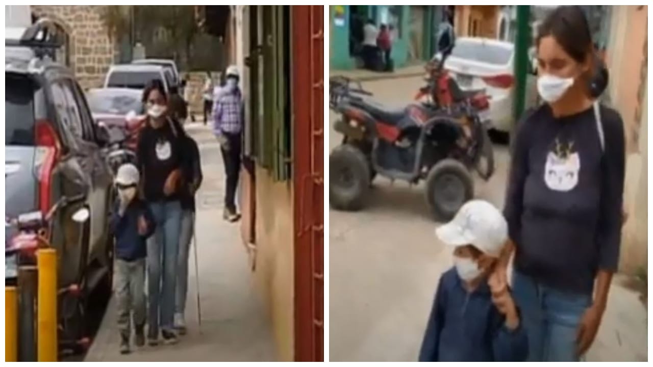 Imagen de Familia no vidente sale en busca de alimentos guiada por un niño de 6 años en Intibucá, el vídeo es desgarrador