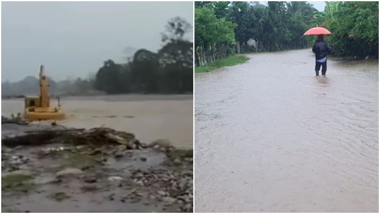 Imagen de Omoa bajo el agua tras inundaciones que reviven pesadilla de Eta y Iota este 2021