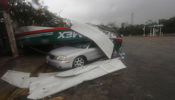 techado cayó sobre automóvil en México luego de la tormenta tropical Grace