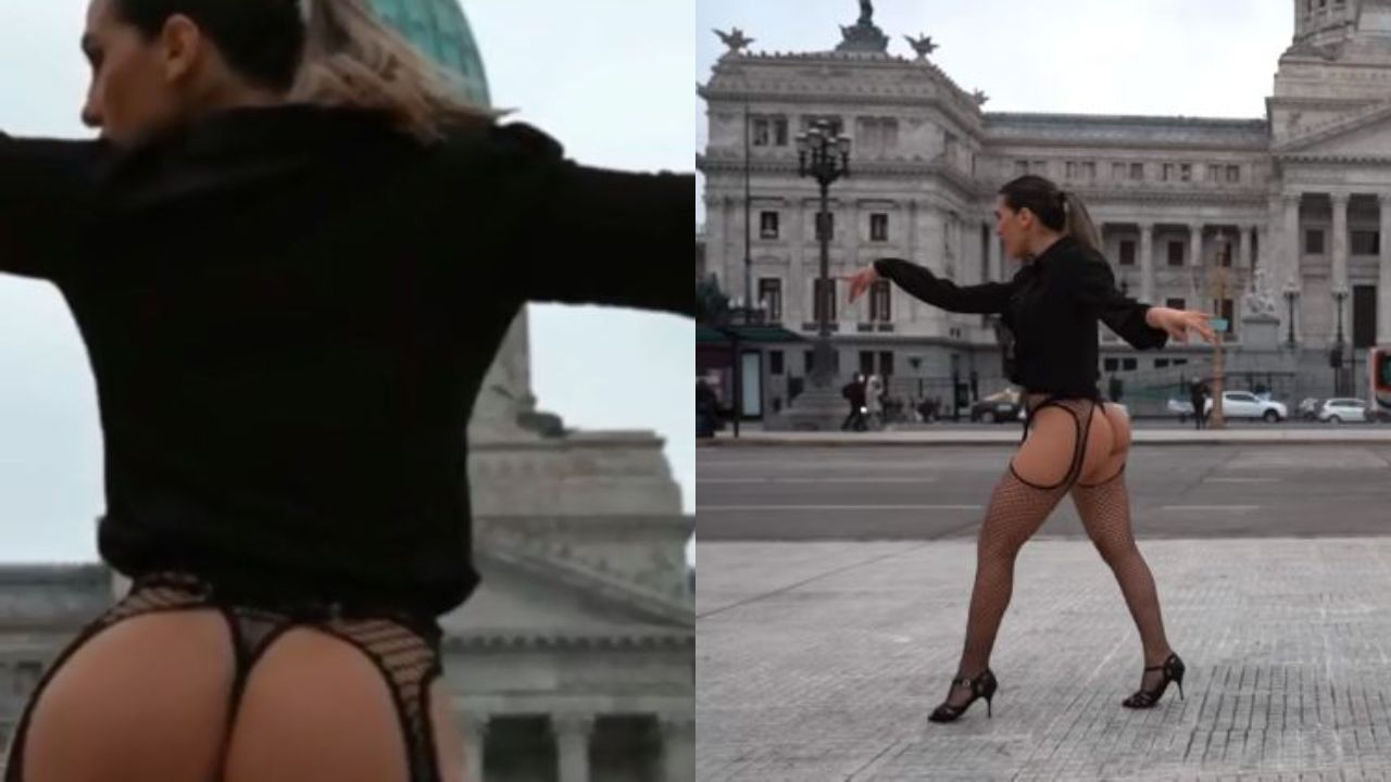 Imagen de Precandidata a diputada causó furor al bailar en lencería frente al congreso de Argentina