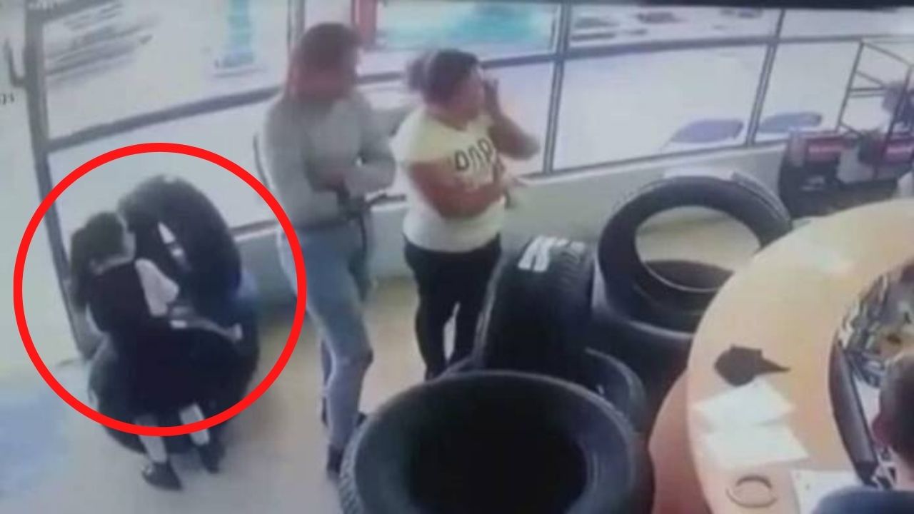 Imagen de Video: Mujeres utilizan a una niña para robar llantas