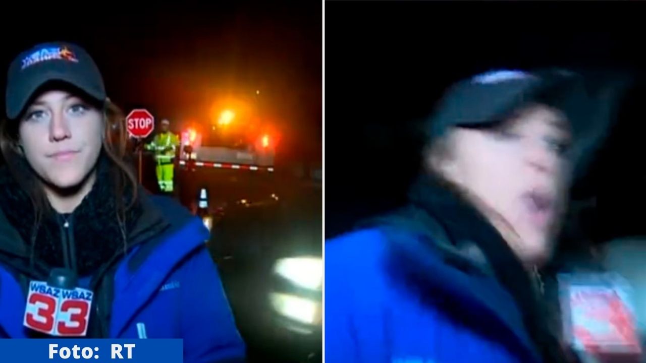 Imagen de Video: Auto atropella a periodista y sigue con su informe 'como si nada'