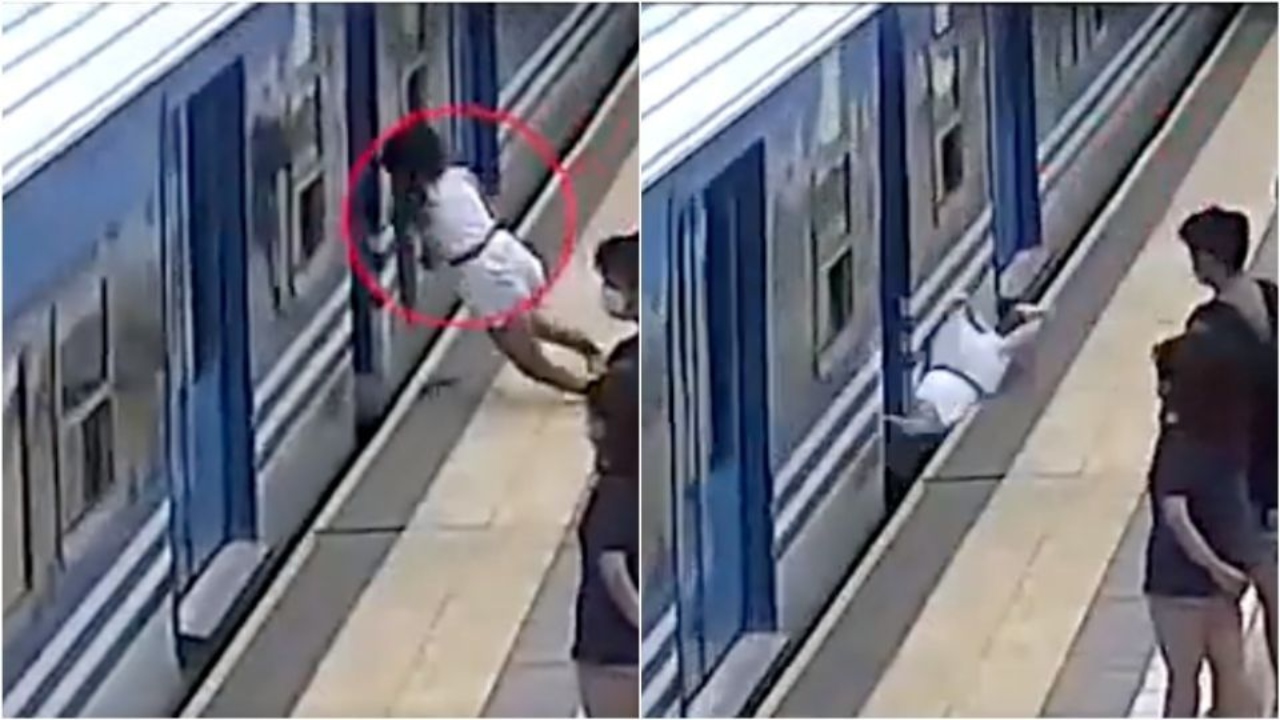 Imagen de Video: vea el impactante momento en que una mujer cae debajo de un tren en Argentina