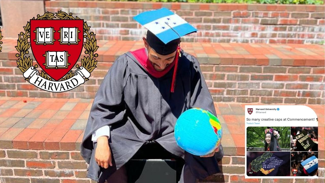 ¡Orgullo catracho! Harvard destaca a graduado hondureño por su creatividad en birrete Imagen de ¡Orgullo catracho! Harvard destaca a graduado hondureño por su creatividad en birrete