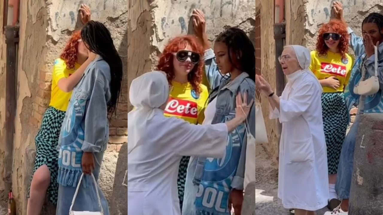 Imagen de '¡Es obra del diablo!': Monja interrumpe sesión de fotos y evita que dos mujeres se besen