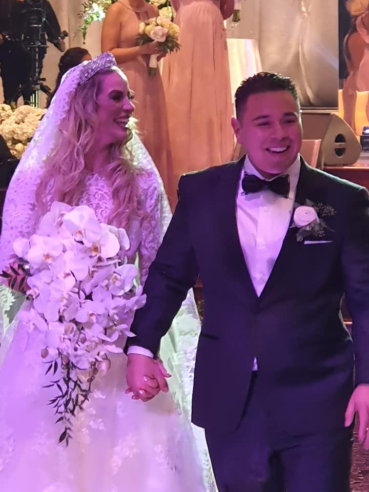 Bryan Maldonado junto a Tamara Gonzáles el día de su boda. Foto: Facebook
