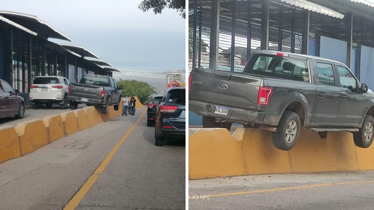 Con las llantas al aire quedó un vehículo que impactó contra bordillo del Trans 450 Imagen de Con las llantas al aire quedó un vehículo que impactó contra bordillo del Trans 450