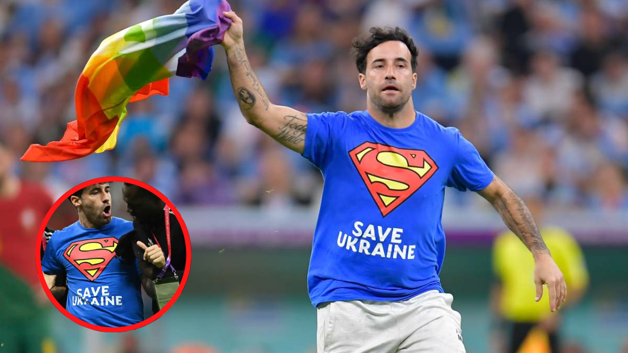 ¿Quién es Mario Ferri?, el futbolista italiano que entró al partido de Portugal vs Uruguay con la bandera de la Paz Imagen de ¿Quién es Mario Ferri?, el futbolista italiano que entró al partido de Portugal vs Uruguay con la bandera de la Paz