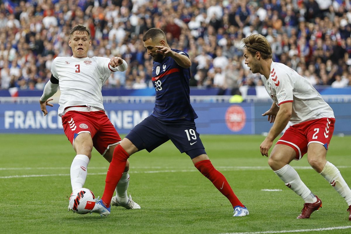 Francia y Dinamarca se enfrentaron en la UEFA Liga de Naciones este 2022 y Dinamarca ganó el encuentro 1-2. Foto: Infobae