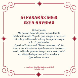Oración para las personas que pasan Navidad en soledad. Foto: Catholic Link