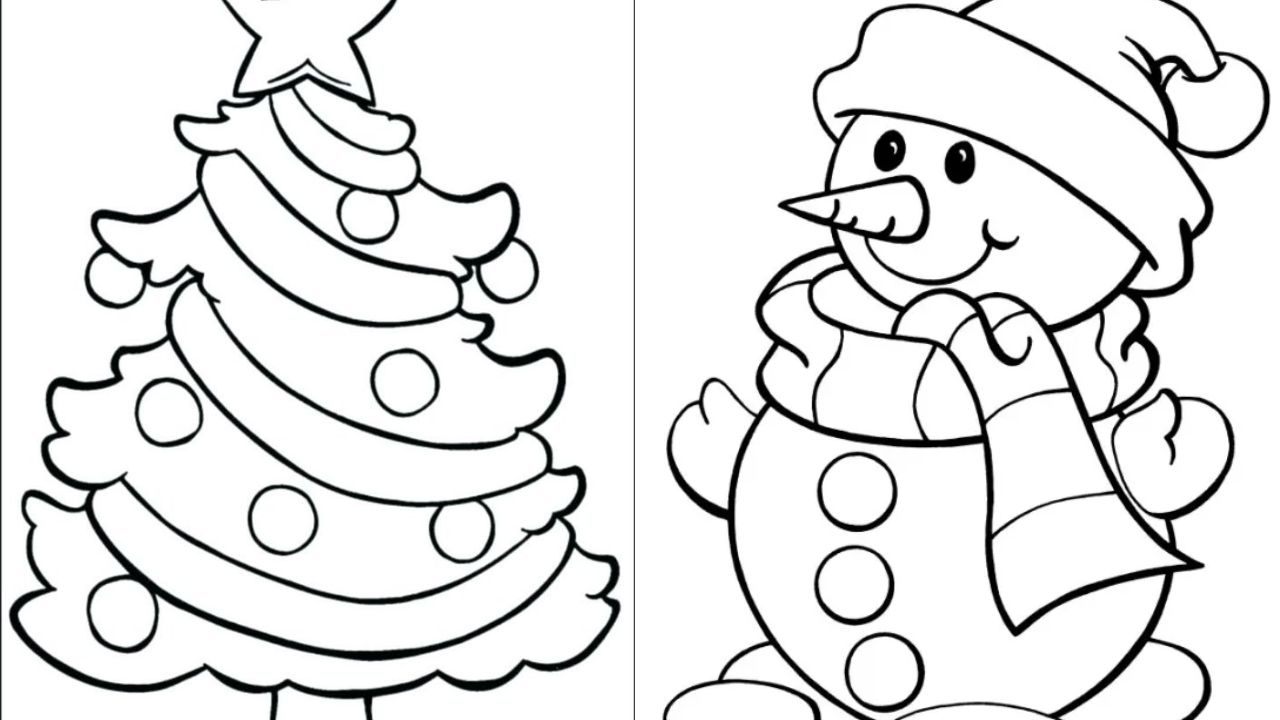 Imagen de Dibujos de Navidad fáciles, fotos en blanco y negro para imprimir y colorear para estas fechas festivas