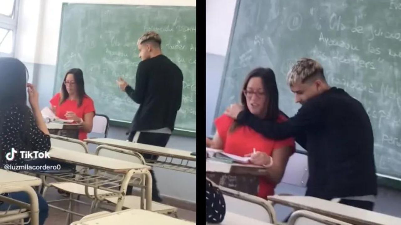 Imagen de Estudiante se vuelve viral por bailarle a su maestra para que no lo repruebe