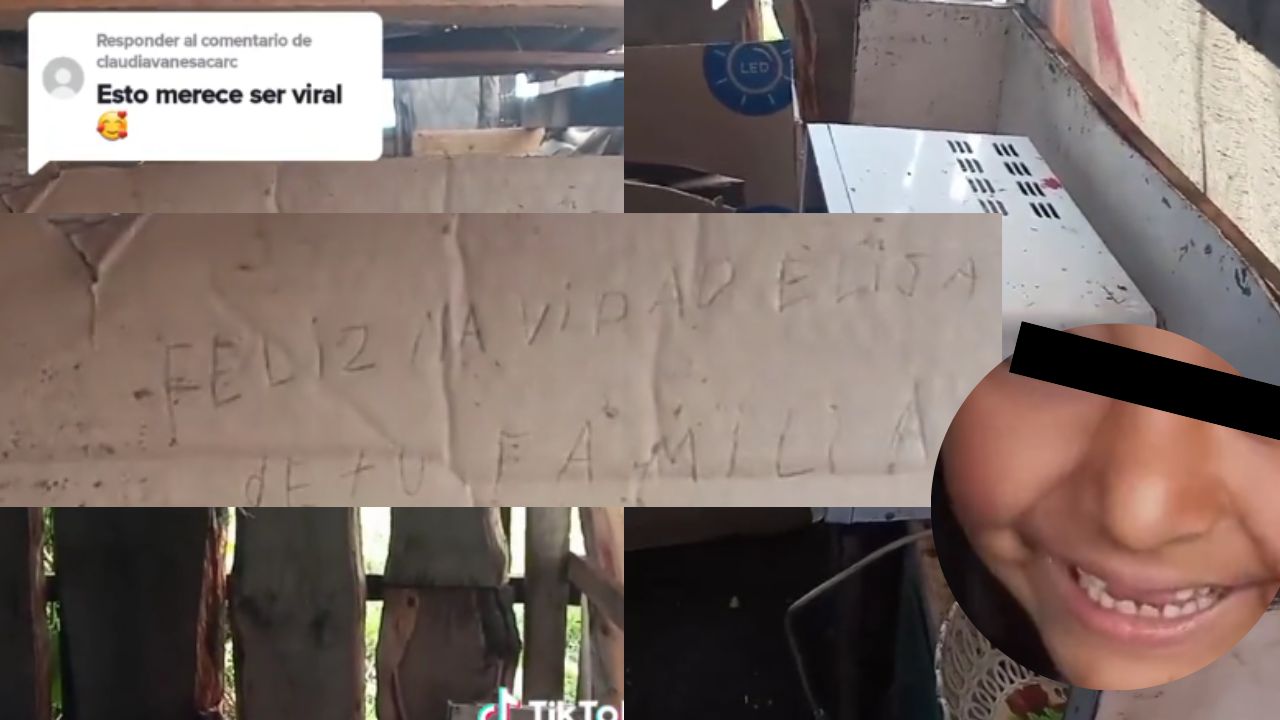 Imagen de Madre construye casita de cartón para su hija en Navidad y enternece las redes