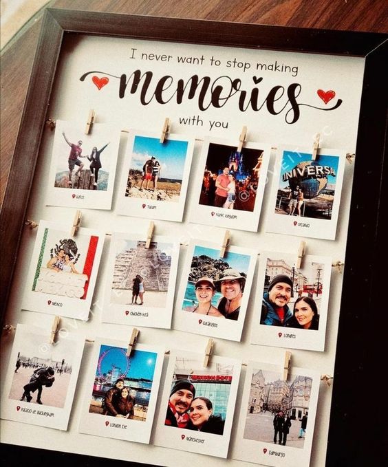 Cuadro de memorias para el Día de San Valentín. Foto: Pinterest