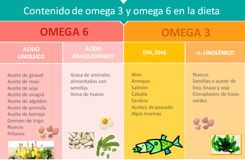 Tabla de alimentos con omega-3. Foto: Lubricantes Helios