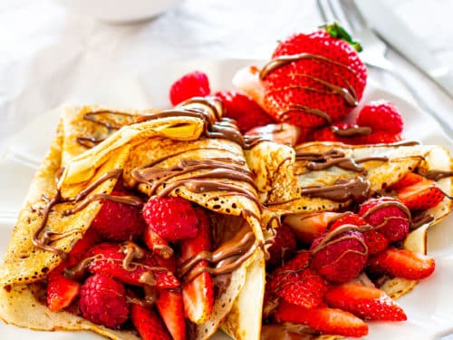 Las crepas con Nutella son la opción más fácil para hacer crepas dulces. Foto: Jo Cooks