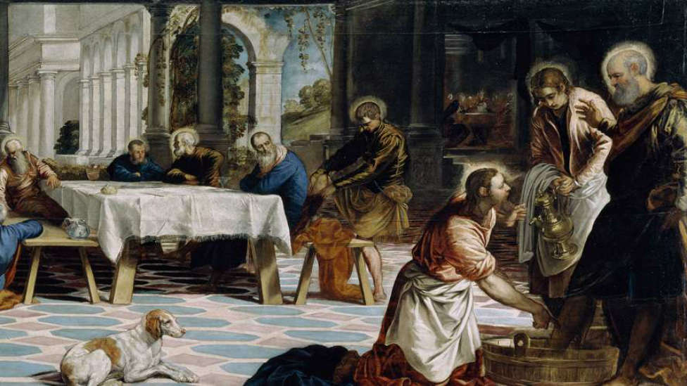 Jesús le lavó los pies a sus 12 apóstoles. Foto: Cope