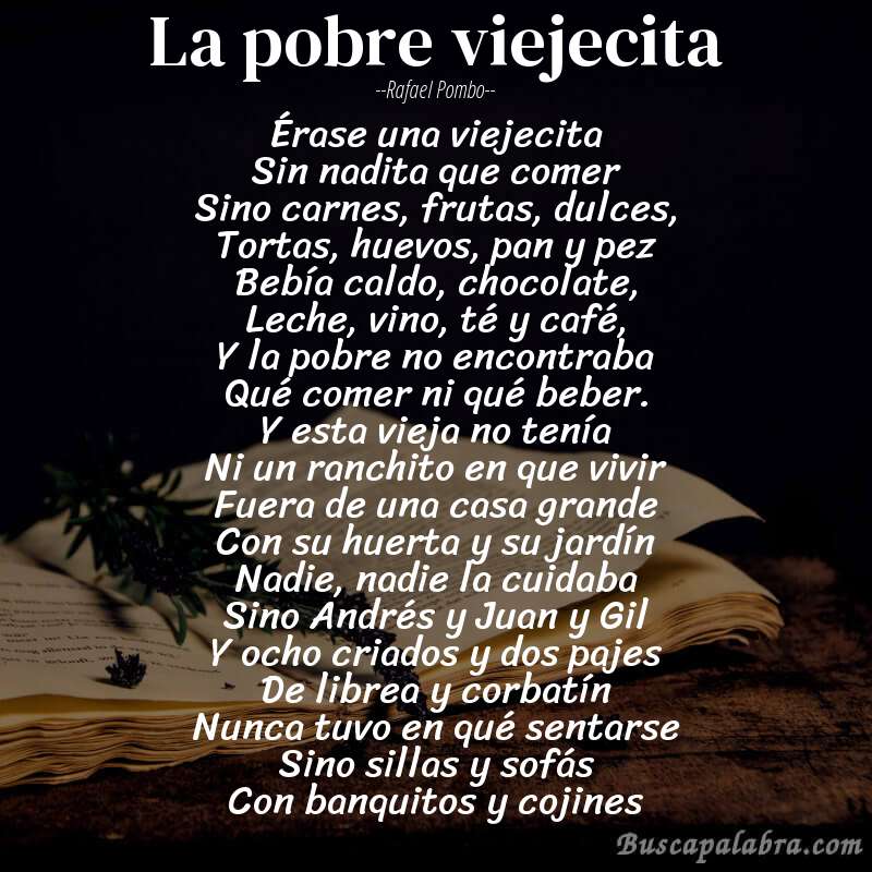 La pobre viejecita por Rafael Pombo. Foto: Buscapalabra.com