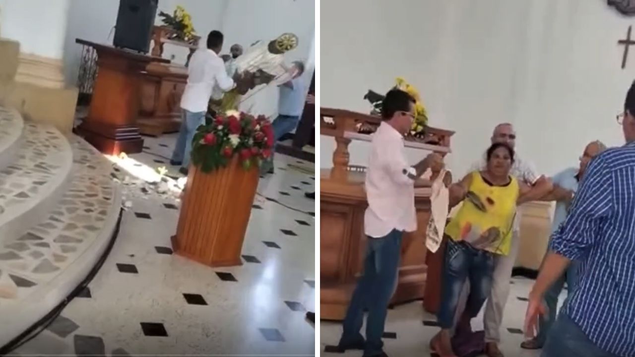 VIDEO: Mujer 'endemoniada' destruye imagen religiosa dentro de iglesia Imagen de VIDEO: Mujer 'endemoniada' destruye imagen religiosa dentro de iglesia