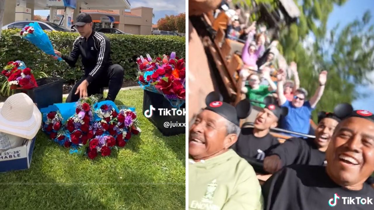 VIDEO: Tiktoker sorprende a vendedor de flores; le compró todo y lo llevó a Disney Imagen de VIDEO: Tiktoker sorprende a vendedor de flores; le compró todo y lo llevó a Disney