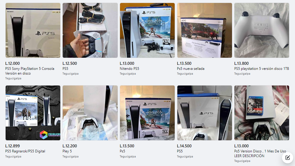 En redes sociales se suelen vender consolas nuevas y usadas. Foto: Captura de pantalla