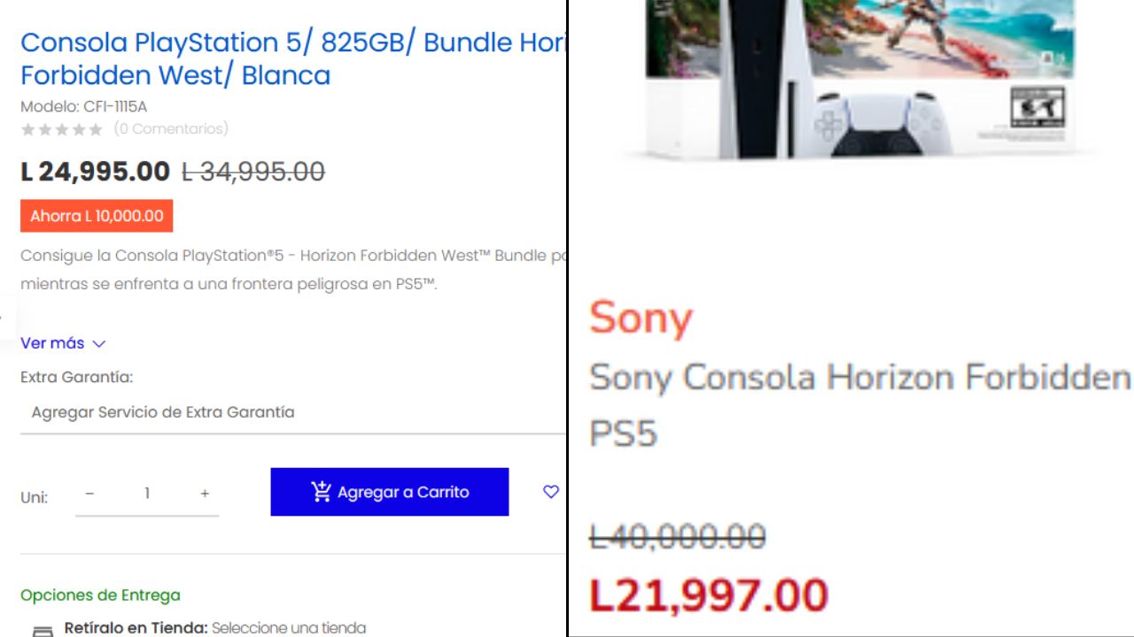 Algunas empresas dedicadas a la venta de electrónica venden PlayStation 5 nuevas. Foto: Captura de pantalla