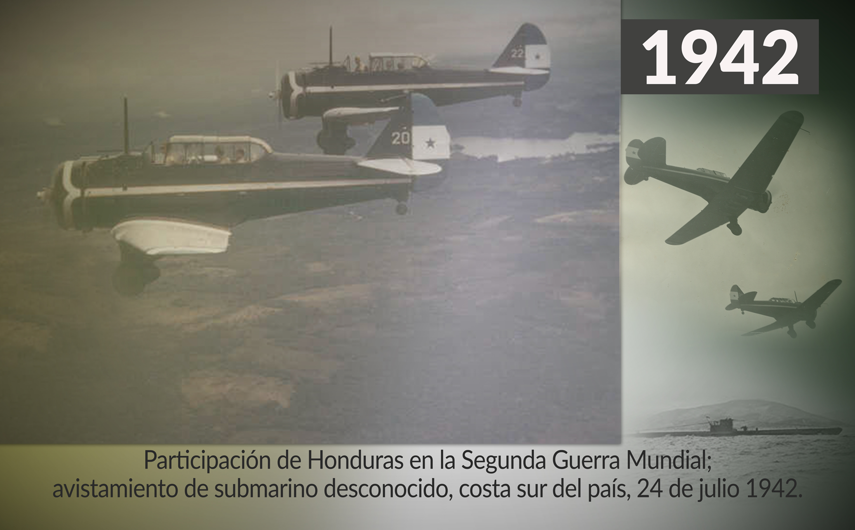Aviones hondureños utilizados para avistar submarinos. Foto: Fuerzas Armadas de Honduras