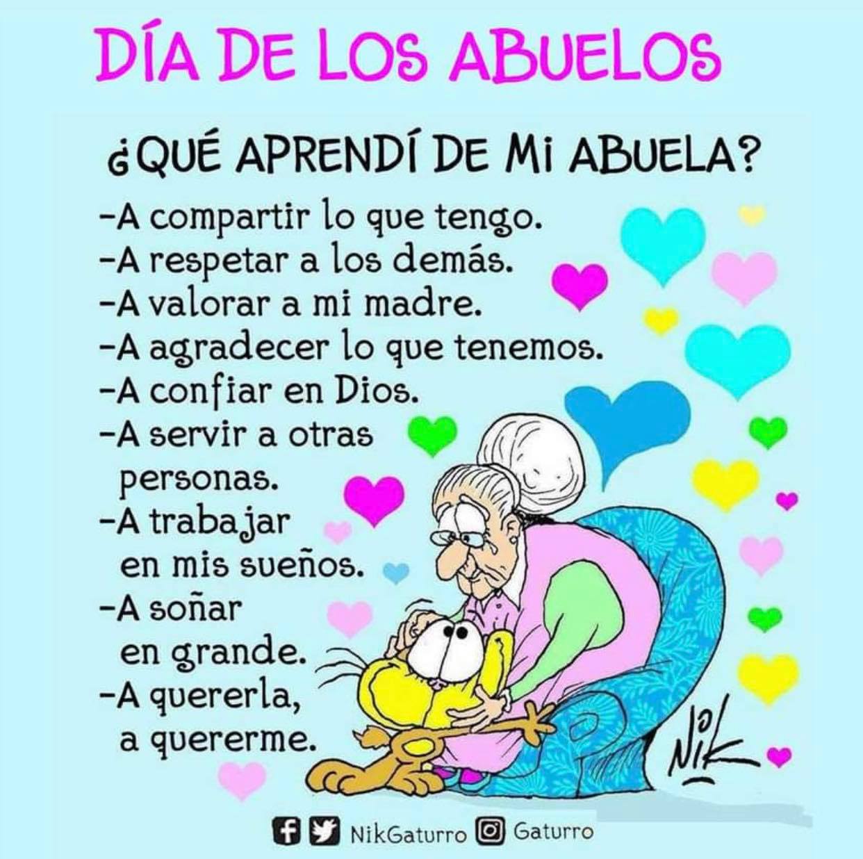 Aprendizajes de los abuelos. Foto: Facebook