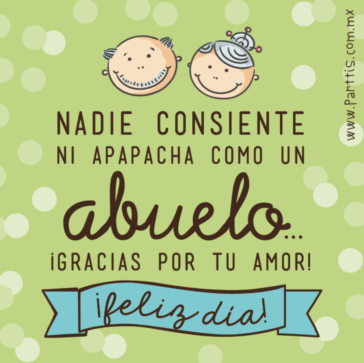 Tarjeta del Día de los Abuelos. Foto: Partis.com