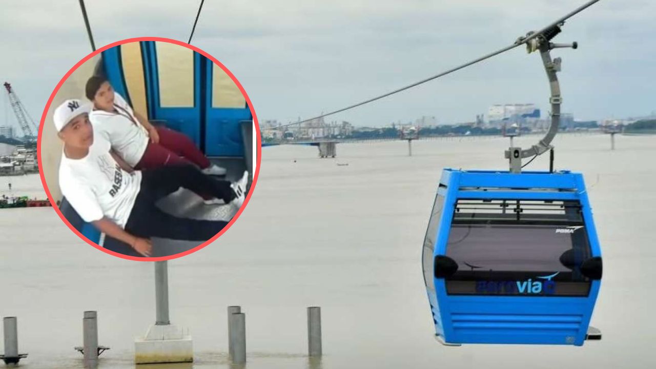 Imagen de Video en el metro cable, pareja es grabada en aerovía en Guayaquil, Ecuador