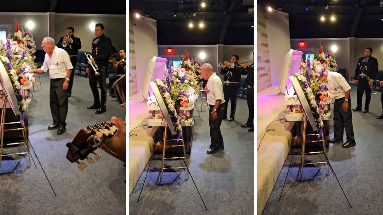 'Hermoso cariño': señor se despide de su esposa llevándole serenata a su ataúd Imagen de 'Hermoso cariño': señor se despide de su esposa llevándole serenata a su ataúd