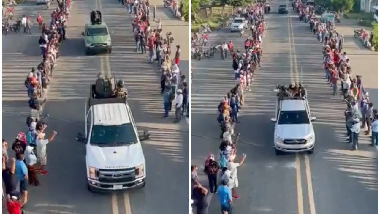 VIDEO: Con porras y aplausos, así fue como pobladores recibieron al cartel de Sinaloa Imagen de VIDEO: Con porras y aplausos, así fue como pobladores recibieron al cartel de Sinaloa