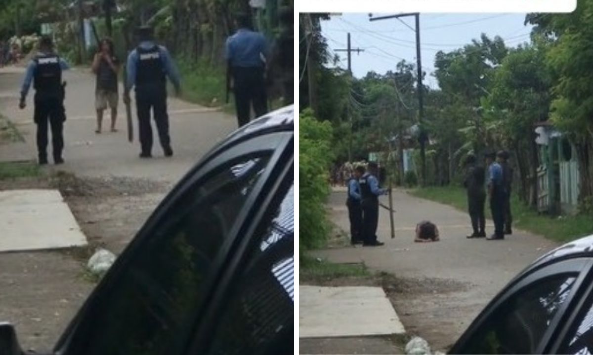 Imagen de Cinco policías contra una hondureña: agentes tratan de detener a mujer que los amenazaba con machete