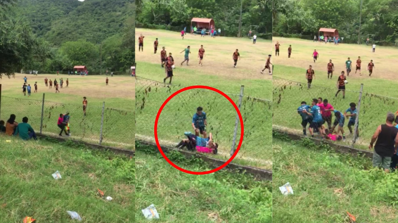 Imagen de VIDEO: Árbitro asistente y jugador se van a los golpes durante un partido de fútbol en Santa Bárbara