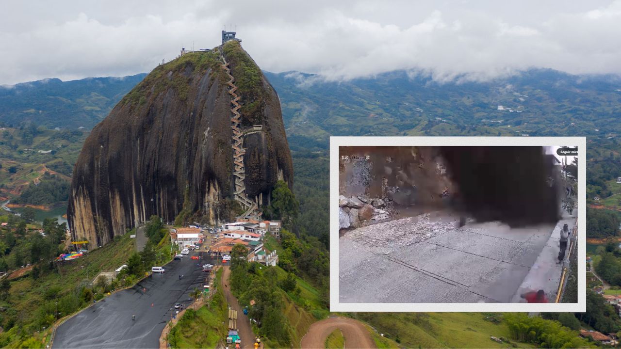 Video Piedra del Peñol: grabación muestra el derrumbe de tierra en el monolito Imagen de Video Piedra del Peñol: grabación muestra el derrumbe de tierra en el monolito