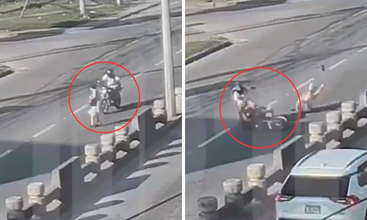 Motociclista atropella a señora en bulevar de SPS Imagen de Motociclista atropella a señora en bulevar de SPS