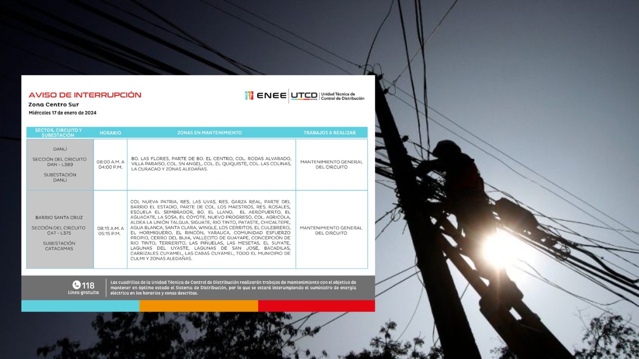 Cortes de energía elétrica programados para mañana, miércoles 17 de enero: estas colonias no tendrán luz Imagen de Cortes de energía elétrica programados para mañana, miércoles 17 de enero: estas colonias no tendrán luz