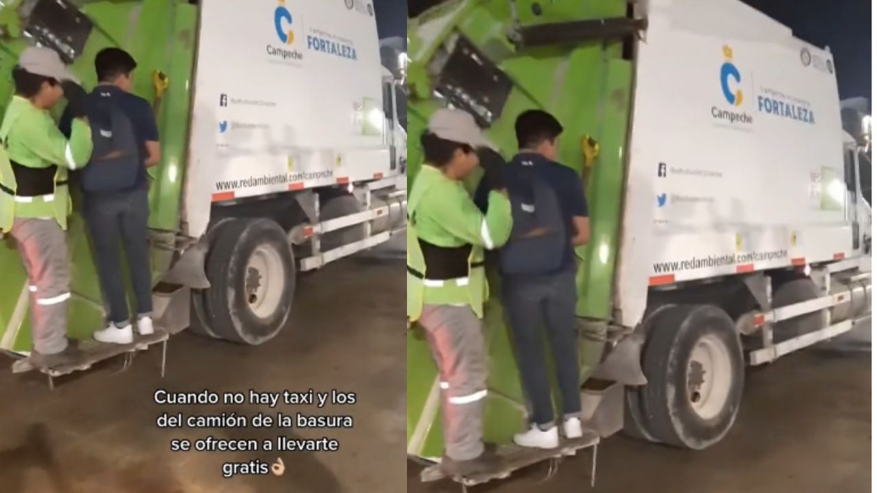 Imagen de Joven no tenía dinero para el taxi y el camión de la basura lo llevó gratis