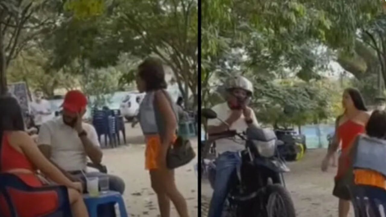 Imagen de Mujer interrumpe a su 'esposo' cuando estaba con su novia y le pide que le devuelva la moto