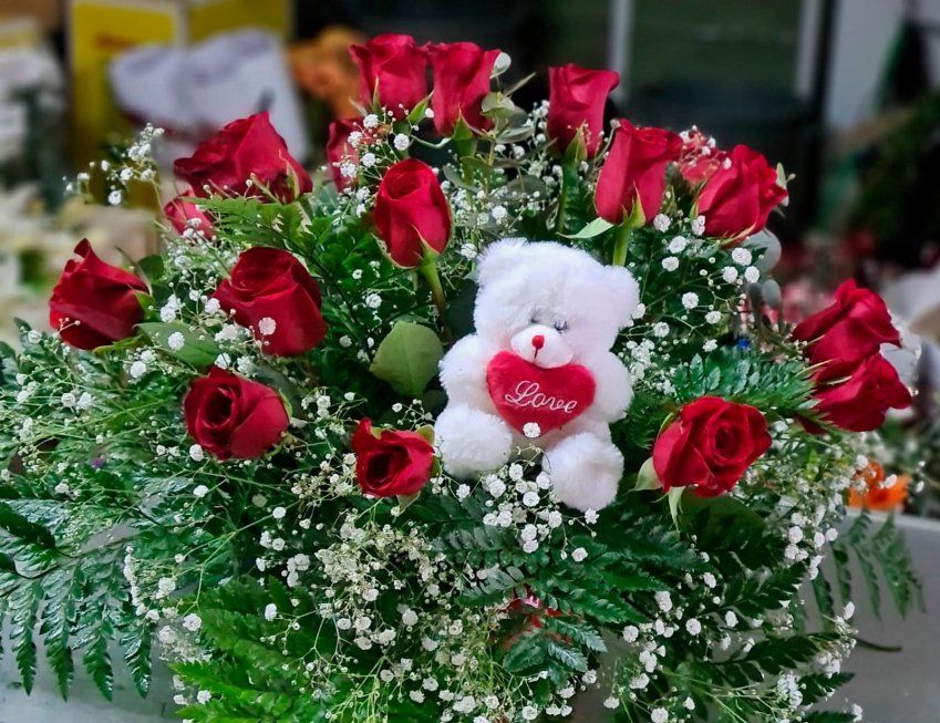 Las rosas rojas son las flores más vendidas en el Día de San Valentín. Foto: Floristería Aden