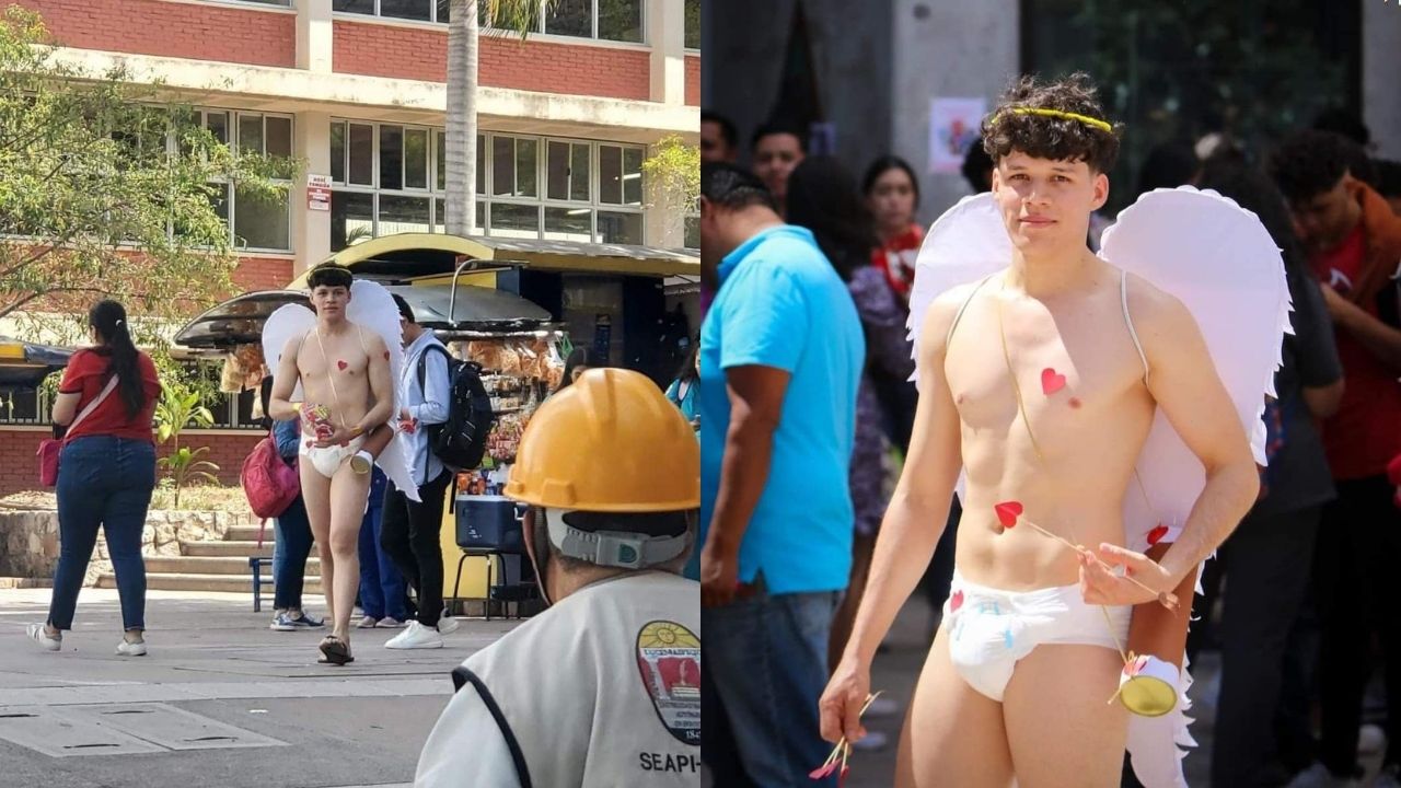 ¿Tiró la flecha? Captan a cupido en la UNAH en pleno San Valentín Imagen de ¿Tiró la flecha? Captan a cupido en la UNAH en pleno San Valentín