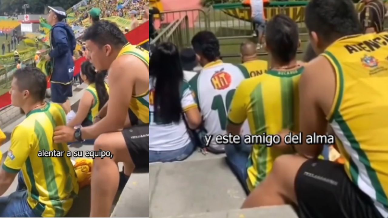 'Simplemente fútbol': aficionado narra partido a su amigo no vidente Imagen de 'Simplemente fútbol': aficionado narra partido a su amigo no vidente