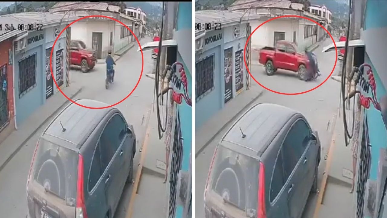 VIDEO: Motociclista no hace el alto y choca contra un carro en Ocotepeque Imagen de VIDEO: Motociclista no hace el alto y choca contra un carro en Ocotepeque