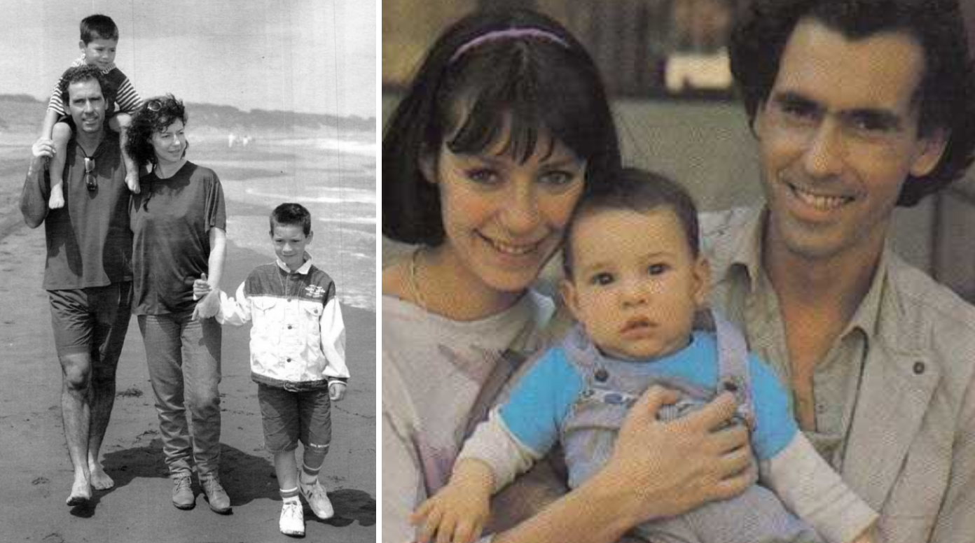 dos imagenes mostrando los hijos de Claudia Digirolamo y Cristián Campos 