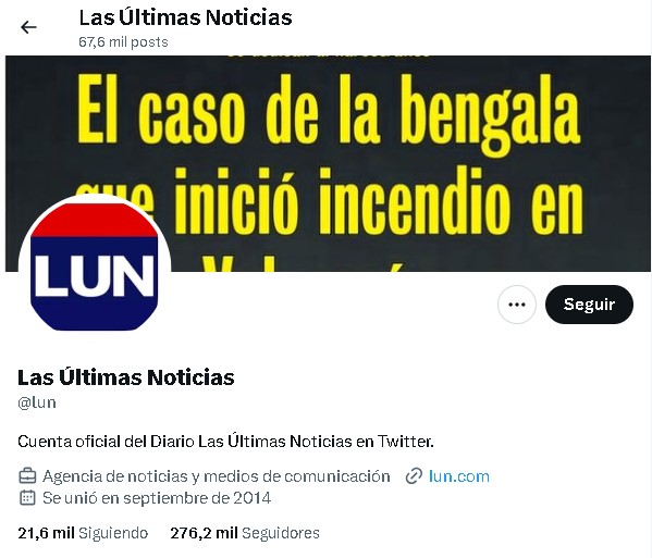 Lo único que se puede confirmar es su trabajo en el periódico de Las Últimas Noticias.  Foto: @lun