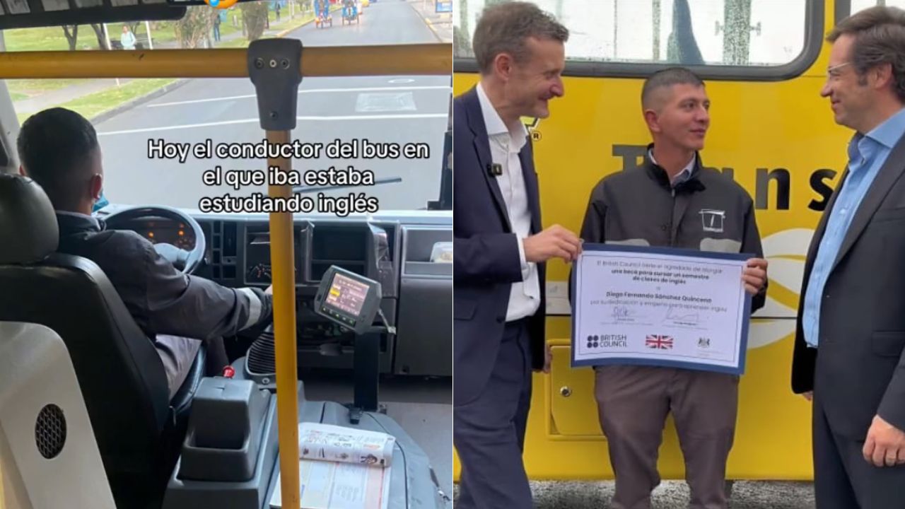 Dan beca a busero que estudiaba inglés bajo semáforos en rojos