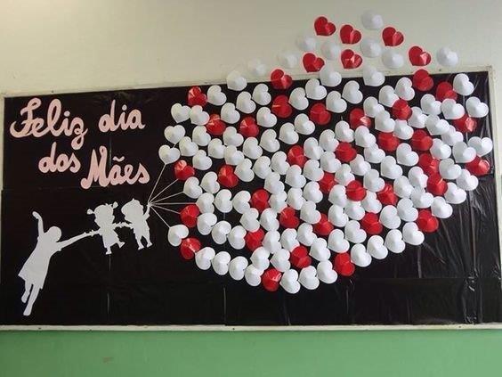mural con globos blanco y negro